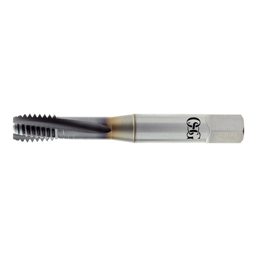 OSG 1305714408 | EXOTAP UNF 7/8" - 14 Thread Size x 0.697" Shank x 0.890" Length x 4.688" OAL Modified Bottom (2.5P) Chamfer H3 4 Flute V Coated VC-10 313TI Spiral Flute Tap