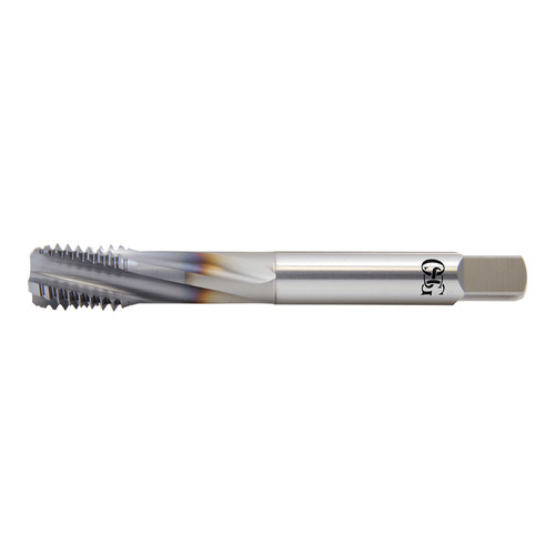 OSG 35102108 | EXOTAP MF M22.00x1.50mm Thread Size x 17.70mm Shank x 2.00mm Length x 125.00mm OAL Modified Bottom (2.5P) Chamfer D6 4 Flute V Coated VC-10 351 Spiral Flute Tap