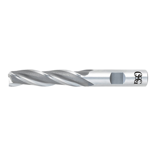 OSG 5360500 | 3/8" Diameter x 0.375" Shank x 1.500" LOC x 3.250" OAL x 30 Degree Helix Angle 3 Flute BRIGHT Coated HSS-CO 536 Square End Mill