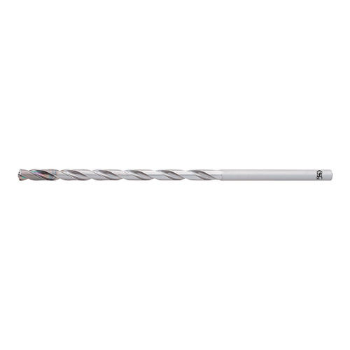 OSG 653546912 | A Brand 0.469" Diameter x 0.500" Shank x 215.000" Flute Length x 280.00mm OAL x 30 Degree Helix Angle 2 Flute EgiAs Coated Carbide 6535 Extra Long Drill Bit
