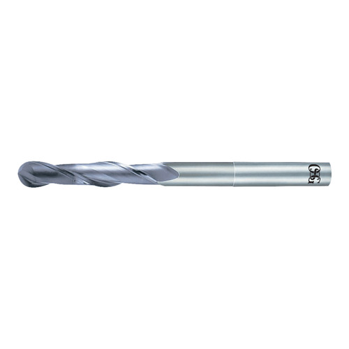 OSG 70100716 | EXOCARB 0.125" Diameter x 0.125" Shank x 0.500" LOC x 0.063" Radius x 1.750" OAL x 30 Degree Helix Angle 2 Flute DIAMOND Coated Carbide 7010 Ball End Mill