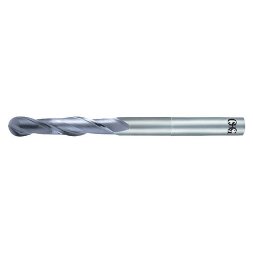OSG 70101616 | EXOCARB 0.500" Diameter x 0.500" Shank x 1.000" LOC x 0.250" Radius x 3.000" OAL x 30 Degree Helix Angle 2 Flute DIAMOND Coated Carbide Ball End Mill
