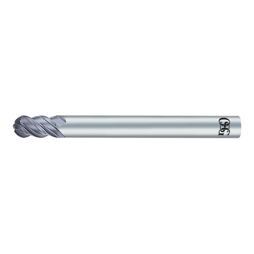 OSG 70301316 | EXOCARB 5/16" Diameter x 0.313" Shank x 0.813" LOC x 2.500" OAL x 0.156" Radius x 30 Degree Helix Angle 4 Flute DIAMOND Coated Carbide 7030 Ball End Mill