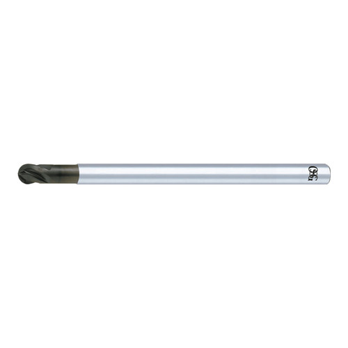 OSG 70320116 | EXOCARB 1/16" Diameter x 0.063" Shank x 0.063" LOC x 3.000" OAL x 0.031" Radius x 30 Degree Helix Angle 4 Flute DIAMOND Coated Carbide 7032 Ball End Mill