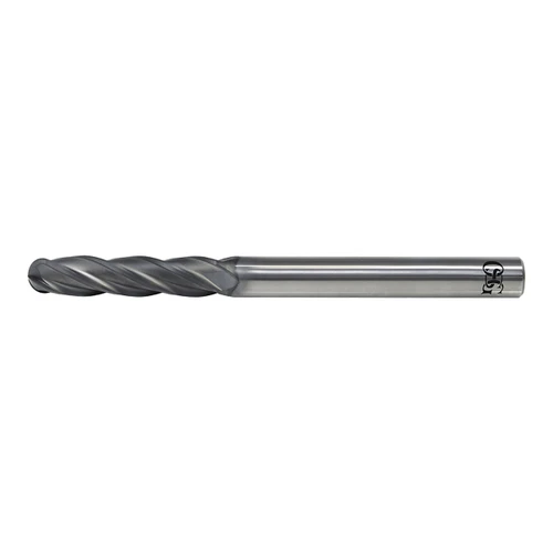 OSG 74300925 | EXOCARB 1/2" Diameter x 0.500" Shank x 2.250" LOC x 6.000" OAL x 0.250" Radius x 30 Degree Helix Angle 4 Flute DG Coated Carbide 7430 Ball End Mill