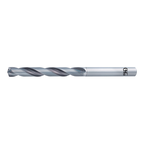 OSG 8667870 | A Brand 8.70mm Drill Size x 9.00mm Shank x 7.00mm Flute Length x 128.00mm OAL x 140 Degree Point Angle 2 Flute WXL Coated Carbide 5210 Jobber Length Drill Bit