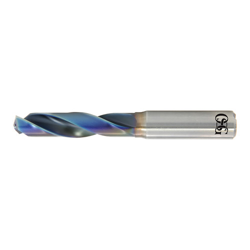 OSG HP253-2087 | HY-PRO CARB 5.30mm Drill Size x 6.00mm Shank x 28.00mm Flute Length x 66.00mm OAL x 140 Degree Point Angle 2 Flute EgiAs Coated Carbide HP253 Coolant Drill