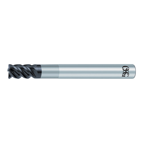 OSG 447100611 | EXOCARB 1/8" Diameter x 0.125" Shank x 0.125" LOC x 2.250" OAL x 0.015" Radius x 45 Degree Helix Angle 4 Flute WXS Coated Carbide 4471 Corner Radius End Mill