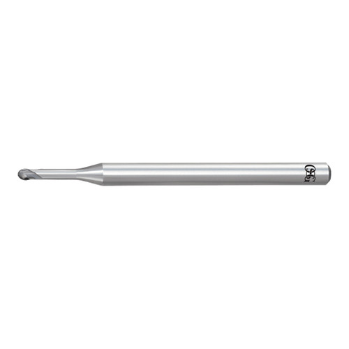 OSG 3126150 | EXOCARB 6.00mm Diameter x 6.00mm Shank x 4.80mm LOC x 12.00mm OAL x 3.00mm Radius x 30 Degree Helix Angle 2 Flute WXL Coated Carbide 3790 Ball End Mill