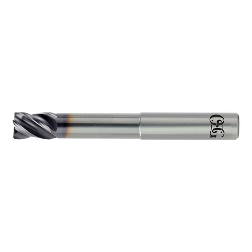 OSG VG446-3750 | HY-PRO CARB 3/8" Diameter x 0.500" LOC x 4.000" OAL x 0.030" Radius x 35 Degree Helix Angle 4 Flute TiAlN Coated Carbide VG446 Corner Radius End Mill