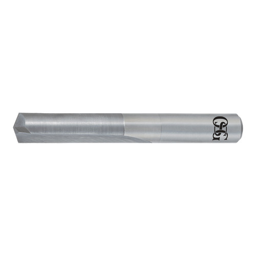 OSG 200-2130 | 0.213" Diameter x 5.41mm Shank x 31.750" Flute Length x 60.33mm OAL x 140 Degree Point Angle 2 Flute Bright Coated Carbide 200 Straight Flute Drill Bit