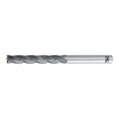 OSG 484-7500 | 0.750" Diameter x 0.750" Shank x 3.000" LOC x 6.000" OAL x 30 Degree Helix Angle 4 Flute Bright Coated Carbide 484 Square End Mill