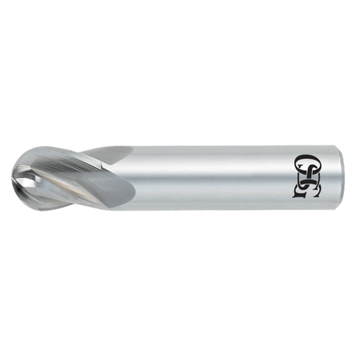 OSG 414-1250-BN11 | 1/8" Diameter x 0.125" Shank x 0.250" LOC x 1.500" OAL x 30 Degree Helix Angle 4 Flute TiAlN Coated Carbide Ball End Mill