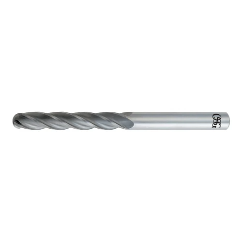 OSG 484-1181-BN | 3.00mm Diameter x 3.00mm Shank x 25.00mm LOC x 76.00mm OAL x 1.50mm Radius x 30 Degree Helix Angle 4 Flute BRIGHT Coated Carbide 484BN BN Ball End Mill
