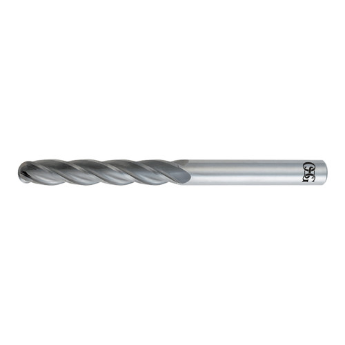OSG 484-7087-BN | 18.00mm Diameter x 18.00mm Shank x 76.00mm LOC x 153.00mm OAL x 9.00mm Radius x 30 Degree Helix Angle 4 Flute BRIGHT Coated Carbide 484BN BN Ball End Mill