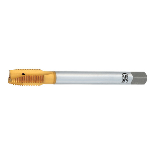 OSG 2633405 | HY-PRO TAP UNF 5/8" - 18 Thread Size x 0.480" Shank x 1.091" Length x 3.937" OAL Plug (4P) Chamfer 3 Flute TiN Coated HSSE 260 Spiral Point Tap