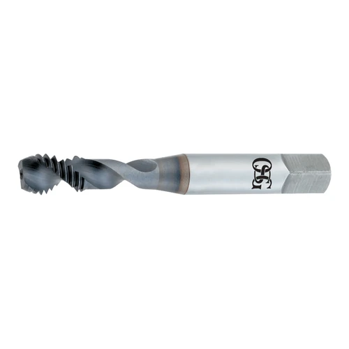 OSG 2963600 | HY-PRO TAP M M6.00x1.00mm Thread Size x 6.48mm Shank x 8.00mm Length x 63.50mm OAL Modified Bottom (2P) Chamfer D5 2 Flute BRIGHT Coated HSSE 296 Spiral Flute Tap