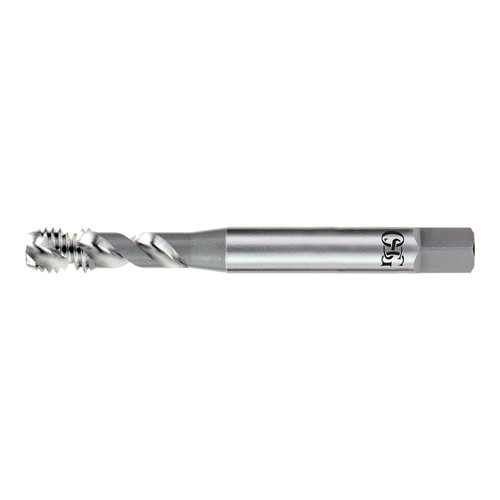 OSG 1311900803 | HY-PRO TAP M M8.00x1.25mm Thread Size x 8.08mm Shank x 1.00mm Length x 9.00mm OAL Modified Bottom (2.5P) Chamfer D5 3 Flute Nitride Coated HSSE 13119 Spiral Flute Tap