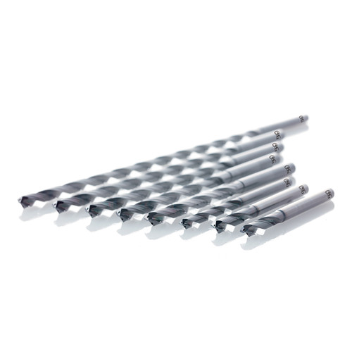 OSG 8718500 | A Brand 0.197" Diameter x 5.00mm Shank x 265.00mm Flute Length x 315.00mm OAL x 140 Degree Point Angle 2 Flute EgiAs Coated Carbide 6570 Extra Long Drill Bit