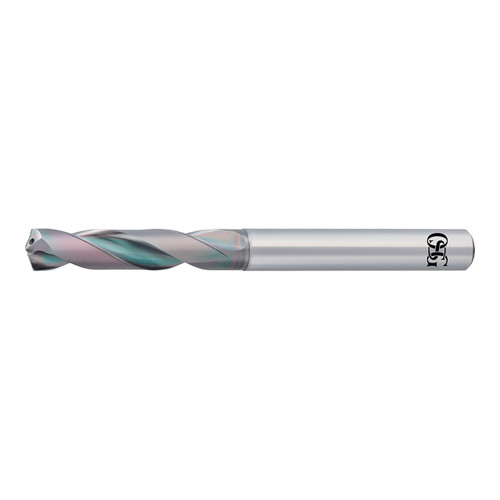 OSG 8701060 | A Brand 10.60mm Drill Size x 12.00mm Shank x 53.00mm Flute Length x 113.00mm OAL x 140 Degree Point Angle 2 Flute EgiAs Coated Carbide 6500 Screw Machine Length Drill Bit
