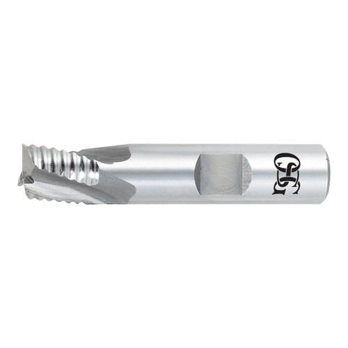 OSG 4105400 | 3/4" Diameter x 0.750" Shank x 0.750" LOC x 2.875" OAL x 25 Degree Helix Angle 3 Flute BRIGHT Coated HSS-CO 410 Roughing End Mill