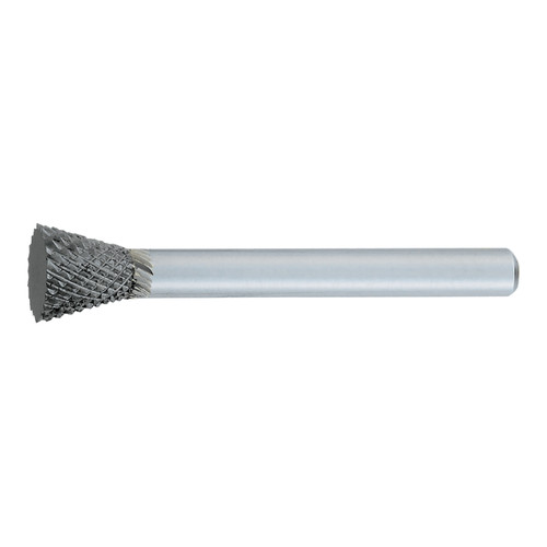 OSG 852-6250-60 | 16.00mm Diameter x 6.00mm Shank x 19.00mm LOC x 63.00mm OAL x 18 Degree Included Angle Bright Coated Carbide 852 Inverted Cone Burr