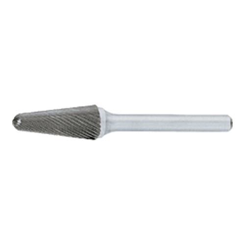 OSG 907-5000-60 | 12.70mm Diameter x 6.00mm Shank x 28.00mm LOC x 76.00mm OAL x 14 Degree Included Angle Bright Coated Carbide 907 Nosed Cone Burr