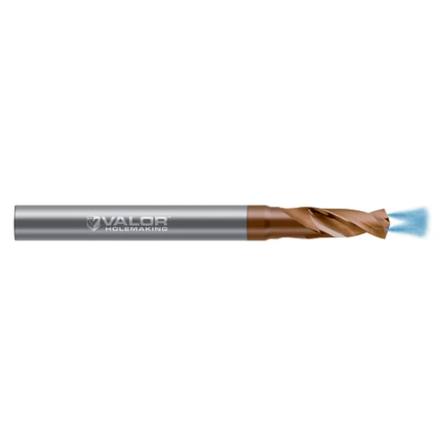 Valor V484498-X | 0.197" Diameter x 6.00mm Shank x 0.590" Drill Length x 140 Degree Point Angle 2 Flute Val-Max X Coated High Performance Coolant Drill