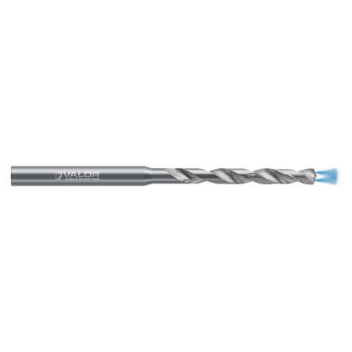 Valor V225375 | #20-Wire Size x 0.161" Diameter x 6.00mm Shank x 1.287" Drill Length x 135 Degree Point Angle 2 Flute Uncoated High Performance Drill