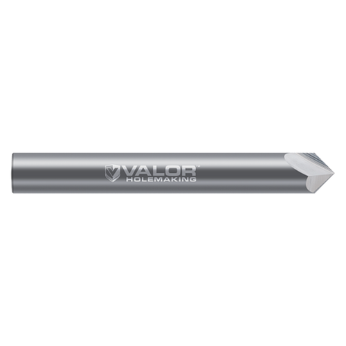 Valor V530102 | 1/4" Shank x 0.010" Tip x 0.217" LOC x 2-1/2" OAL x 60 Degree Included Angle 2 Flute Uncoated Pointed Chamfer Cutter
