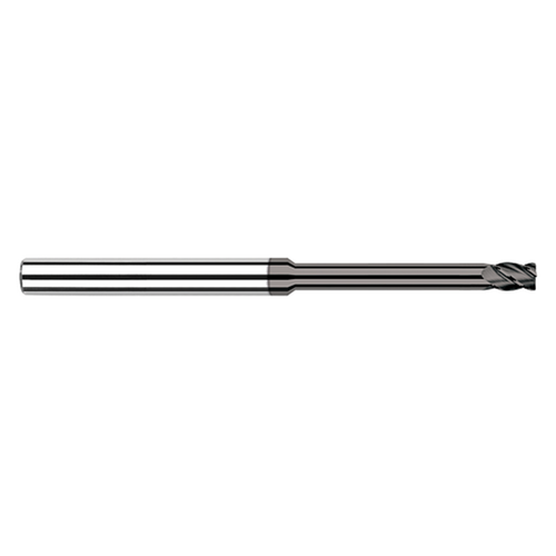 Harvey Tool 65624 | 0.375" Diameter x 0.375" Shank x 0.570" LOC x 6.000" OAL x 0.030" Radius 4 Flute CVD Diamond Coated Carbide Corner Radius End Mill