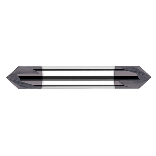 Harvey Tool 693245-C3 | 0.375" Shank x 0.183" LOC x 2.500" OAL x 45 Degree Angle Per Side 4 Flute AlTiN Coated Carbide Double-Ended Pointed Chamfer Cutter