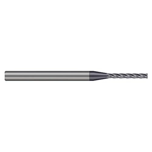 Harvey Tool 744222-C3 | 1.00mm Diameter x 3.00mm Shank x 8.00mm LOC x 50.00mm OAL 4 Flute AlTiN Coated Carbide Square End Mill