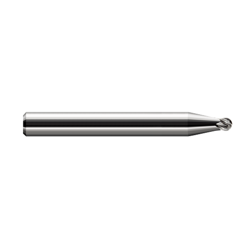 Harvey Tool 758302 | 0.109" Diameter x 0.125" Shank x 0.087" LOC x 1.500" OAL 4 Flute UN Coated Carbide Miniature Ball End Mill