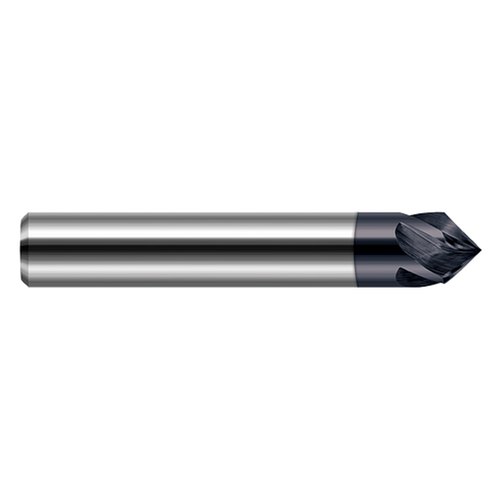Harvey Tool 859720-C3 | 0.313" Shank x 0.151" LOC x 2.500" OAL x 45 Degree Angle Per Side 4 Flute AlTiN Coated Carbide Flat Chamfer Cutter