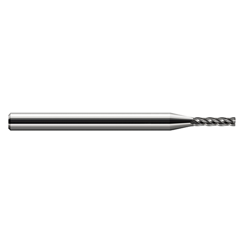 Harvey Tool 885905 | 0.118" Diameter x 0.125" Shank x 0.625" LOC x 2.500" OAL x 0.020" Radius 4 Flute UN Coated Carbide Miniature Corner Radius End Mill