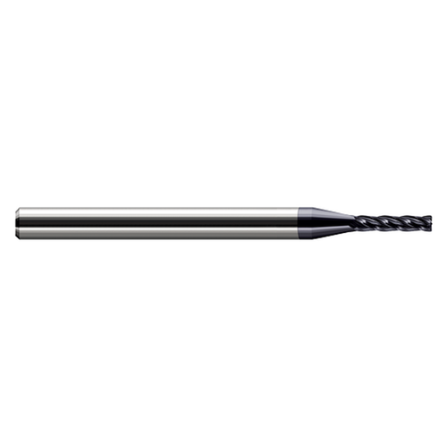 Harvey Tool 885905-C3 | 0.118" Diameter x 0.125" Shank x 0.625" LOC x 2.500" OAL x 0.020" Radius 4 Flute AlTiN Coated Carbide Miniature Corner Radius End Mill