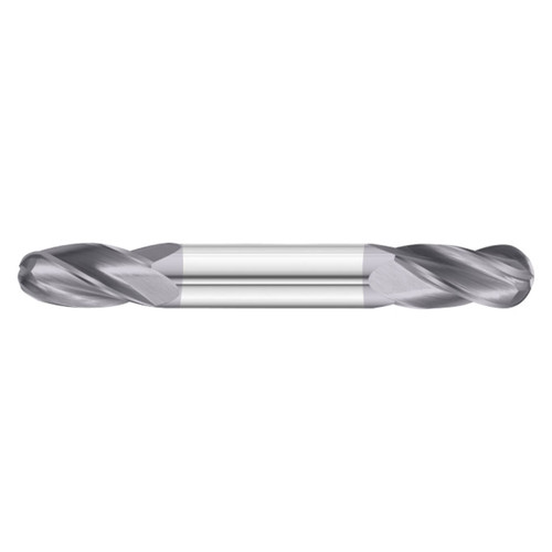 Fullerton Tool 12405 | 7/32" Diameter x 1/4" Shank x 3" OAL 4 Flute TiAlN Coated Ball End Mill