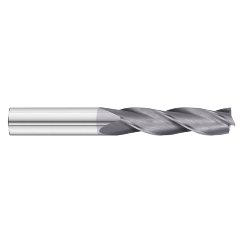 Fullerton Tool 30186 | 3/8" Diameter x 3/8" Shank x 6" OAL 3 Flute TiAlN Coated Square End Mill