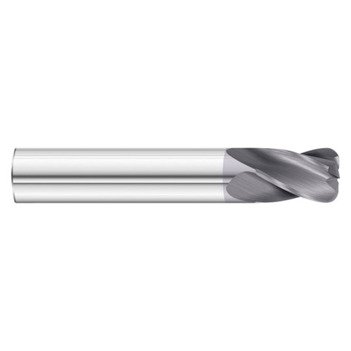 Fullerton Tool 31614 | 3/4" Diameter x 3/4" Shank x 4" OAL x 0.090" Radius 4 Flute TiAlN Coated Corner Radius End Mill