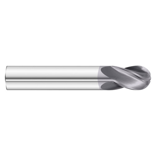 Fullerton Tool 32880 | 1" Diameter x 1" Shank x 4" OAL 4 Flute TiAlN Coated Ball End Mill