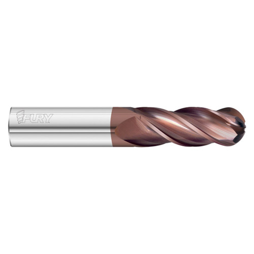 Fullerton Tool 35023 | 5/16" Diameter x 5/16" Shank x 2-1/2" OAL 4 Flute FC20 Coated Ball End Mill