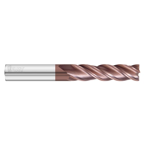 Fullerton Tool 35538 | 3/4" Diameter x 3/4" Shank x 6" OAL x 0.250" Radius 4 Flute FC20 Coated Corner Radius End Mill