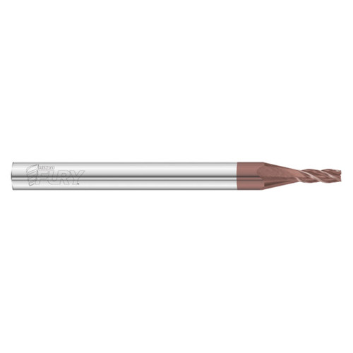 Fullerton Tool 35796 | 1/8" Diameter x 1-1/2" Shank x 1-1/2" OAL x 0.040" Radius 4 Flute FC20 Coated Corner Radius End Mill