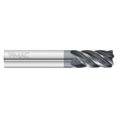 Fullerton Tool 36478 | 3/4" Diameter x 3/4" Shank x 5" OAL x 0.120" Radius 5 Flute FC21 Coated Corner Radius End Mill
