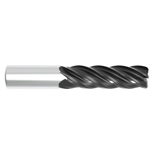 Fullerton Tool 36503 | 1/2" Diameter x 1/2" Shank x 4" OAL x 0.015" Radius 5 Flute FC21 Coated Corner Radius End Mill