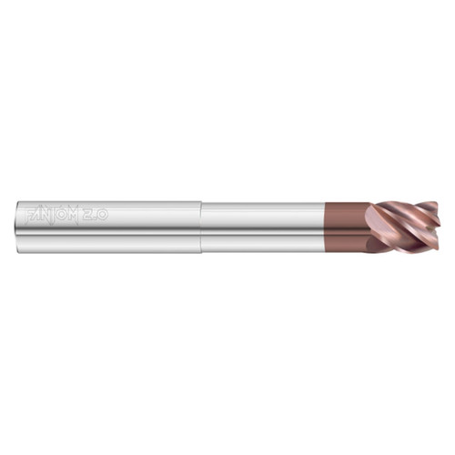 Fullerton Tool 37928 | 3/4" Diameter x 3/4" Shank x 6" OAL x 0.250" Radius 5 Flute FC20 Coated Corner Radius End Mill