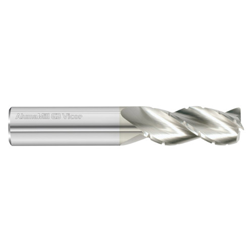 Fullerton Tool 38699 | 1" Diameter x 1" Shank x 4" OAL x 0.030" Radius 3 Flute FC5 Coated Corner Radius End Mill