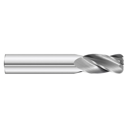 Fullerton Tool 91940 | 0.177" Diameter x 0.197" Shank x 2.008" OAL x 0.008" Radius 4 Flute Corner Radius End Mill