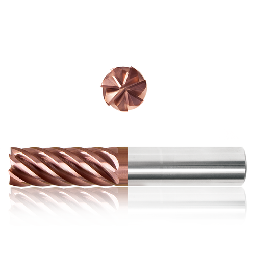Precision Cutting Tools 9588021 | 1" Cutting Diameter x 1" Shank x 1-1/2" Flute length x 7" OAL 7 Flute Vulcan Coated Carbide Long - Necked Square End Mill